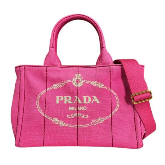 Prada Handbags - PRADA Pink Canvas Shoulder Bag